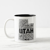 Utah-Staats-Wort-Wolke Zweifarbige Tasse (Links)
