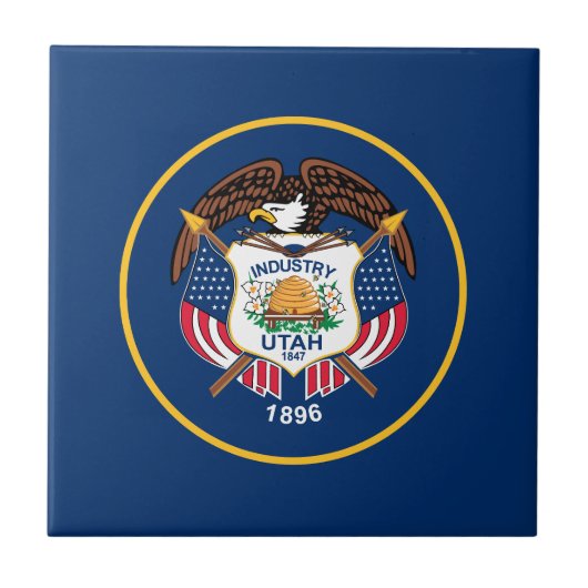 Utah Staatsflagge Fliese (Vorderseite)