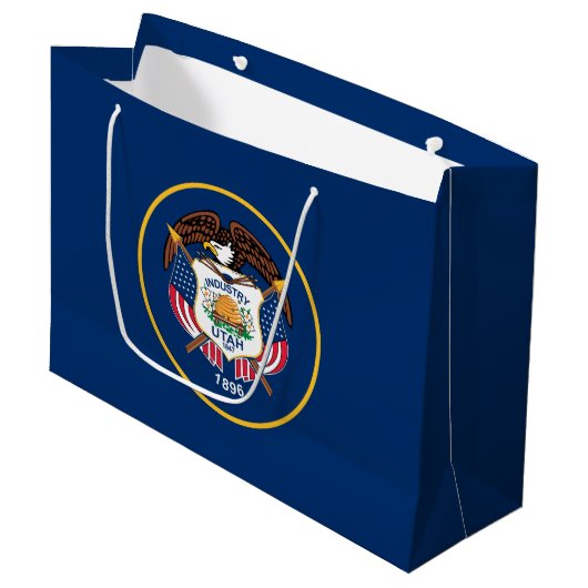 Utah Staatsflagge Große Geschenktüte (Vorderseite Schrägansicht)