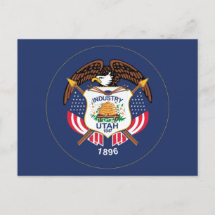 Utah Staatsflagge Moderne Bienenstock-Star Land Zi Postkarte
