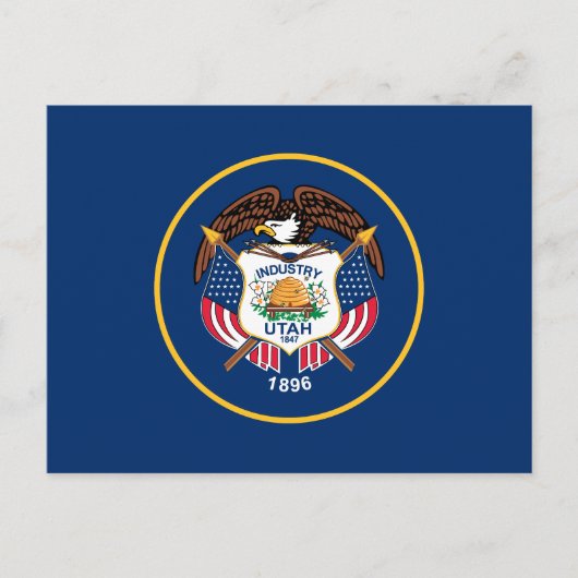Utah Staatsflagge Postkarte (Vorderseite)