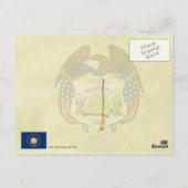 Utah Staatsflagge und Siegel Postkarte (Rückseite)