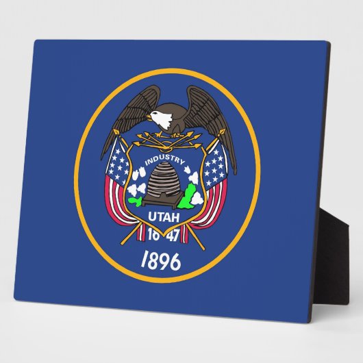 Utah Staatsflaggenplakette Fotoplatte (Seite)