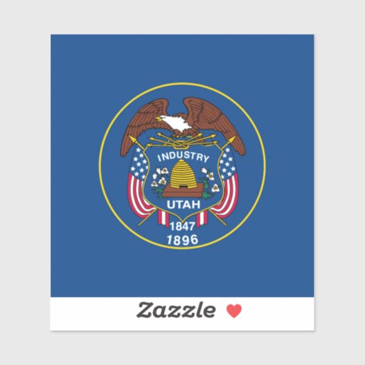 Utah State Flag Design Aufkleber (Blatt)