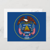 Utah State Flag Design Postkarte (Vorne/Hinten)
