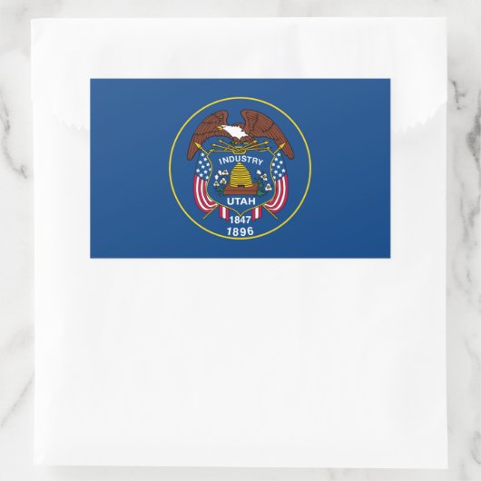 Utah State Flag Design Rechteckiger Aufkleber (Tasche)