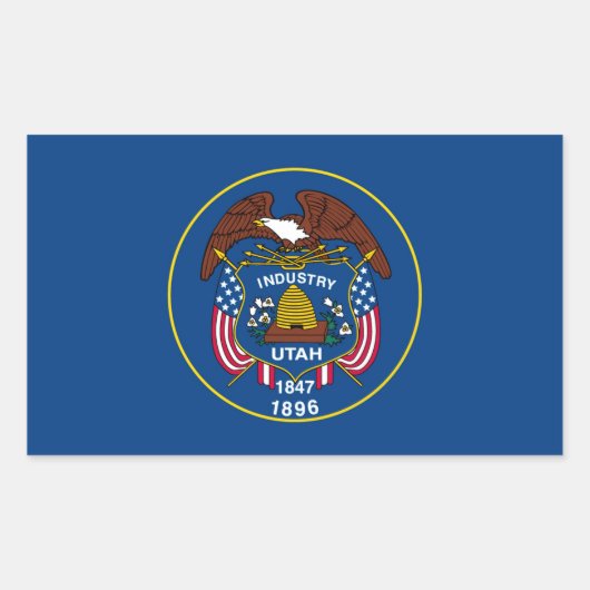 Utah State Flag Design Rechteckiger Aufkleber (Vorderseite)