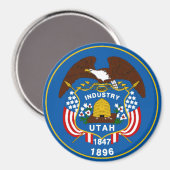 Utah State Flag Magnet (Vorderseite/Rückseite)