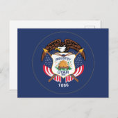 Utah State Flag Modern Beehive Star Land of Zion Postkarte (Vorne/Hinten)