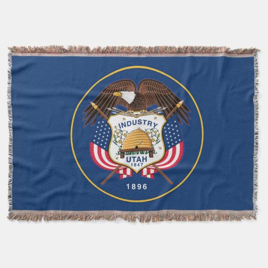 Utah State Flag Print Patriotic Decke (Vorderseite)