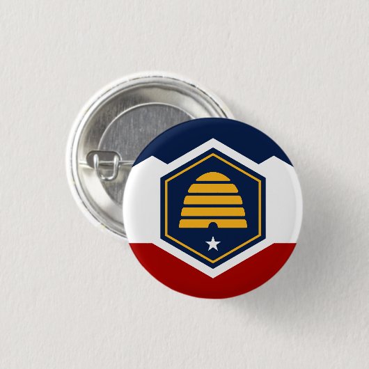 Utah State Flag USA Button (Vorne & Hinten)