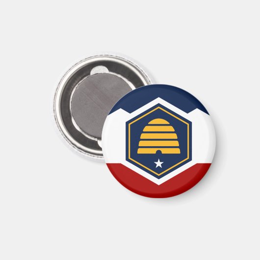 Utah State Flag USA Magnet (Vorderseite/Rückseite)