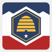 Utah State Flag USA Quadratischer Aufkleber (Vorderseite)