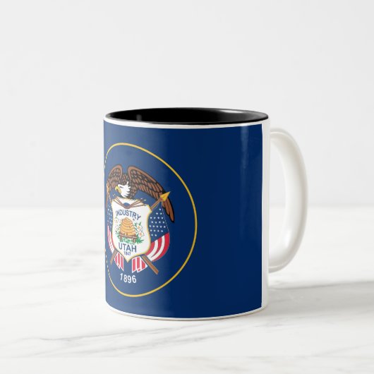 Utah State Flag Zwei-Tone-Kaffee-Tasse Zweifarbige Tasse (VorderseiteRechts)