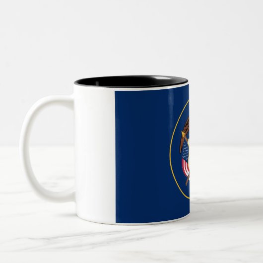 Utah State Flag Zwei-Tone-Kaffee-Tasse Zweifarbige Tasse (Links)