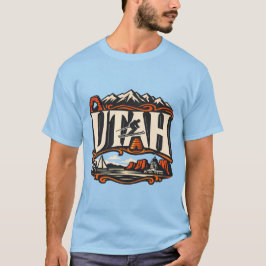 Utah State Heritage Delicate Arch Skiing Art T-Shirt