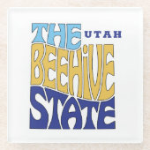 Utah State Spitzname Wortkunst Glasuntersetzer (Vorderseite)