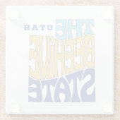 Utah State Spitzname Wortkunst Glasuntersetzer (Rückseite)