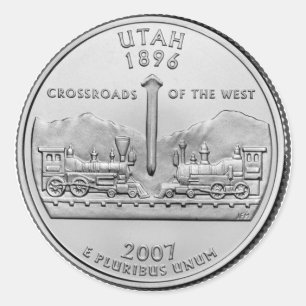 Utah-State-Vierteldollar Runder Aufkleber