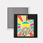 Utah Stolz Retro farbenfrohes Staatdesign mit Magnet (Vorderseite/Rückseite)