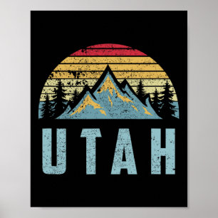 Utah Tee - Retro Vintage Berge Wandern Natur T Poster