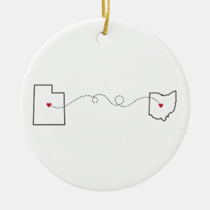 Utah to Ohio - Heart2Heart Ornament