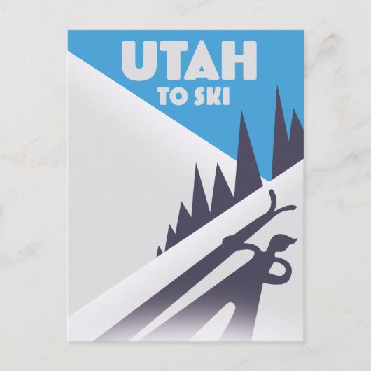 Utah to Ski Feiertagspostkarte (Vorderseite)