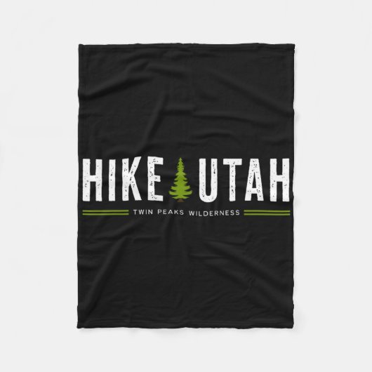 Utah Twin Peaks Wilderness Wanderung Tree Retro Gr Fleecedecke (Vorderseite)