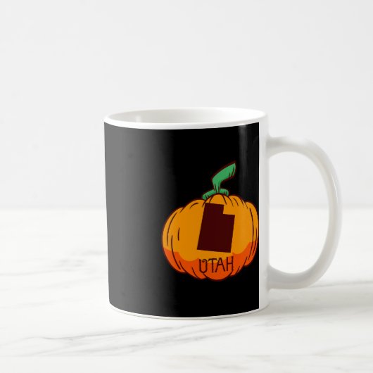 Utah US-Staat Pumpkin Halloween Art Design Fall Se Kaffeetasse (Rechts)
