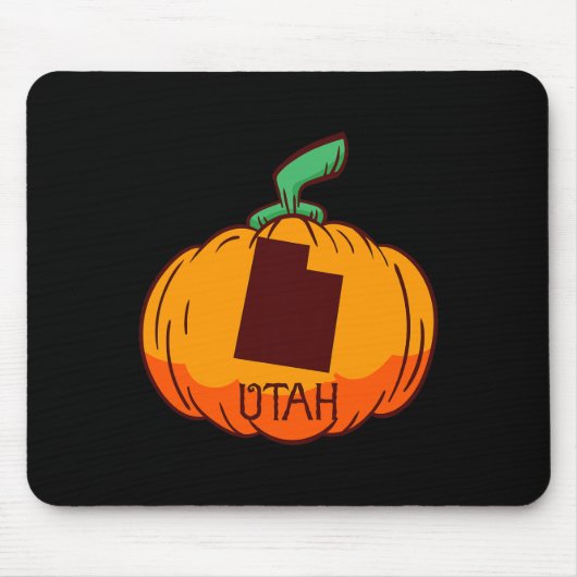Utah US-Staat Pumpkin Halloween Art Design Fall Se Mousepad (Vorne)