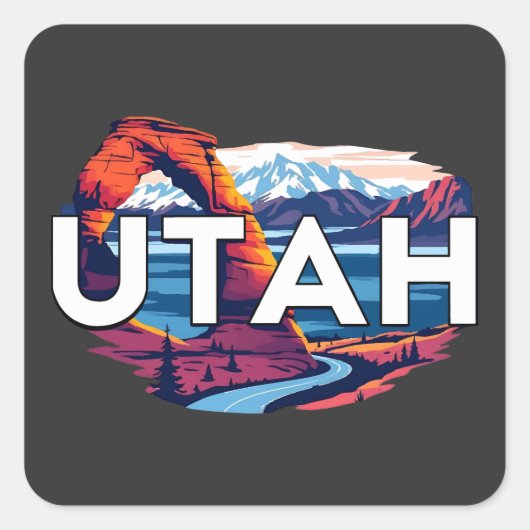Utah USA Quadratischer Aufkleber (Vorderseite)