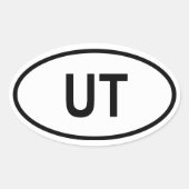 Utah "UT" Ovaler Aufkleber (Vorderseite)