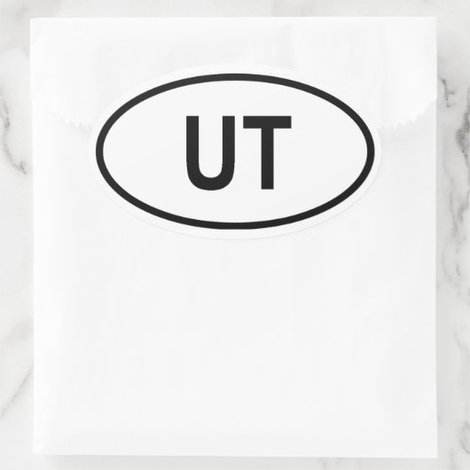 Utah "UT" Ovaler Aufkleber (Tasche)