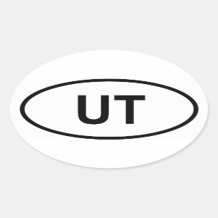 Utah "UT" Ovaler Aufkleber