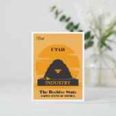 Utah Vintag Beehive Staat Travel Postkarte (Stehend Vorderseite)
