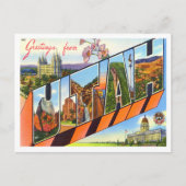Utah Vintag Big Letters Postcard Postkarte (Vorderseite)