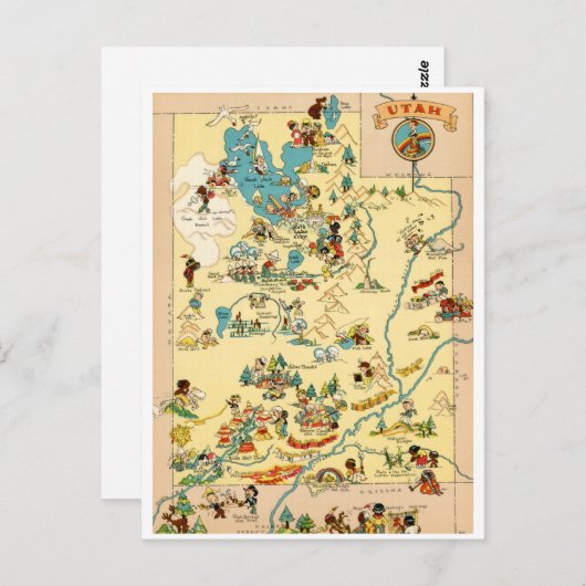 Utah Vintag Funny Map Postkarte (Vorne/Hinten)