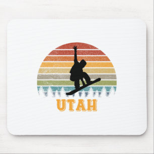 Utah Vintag Sun Snowboarder Snowboarder Retro Su Mousepad