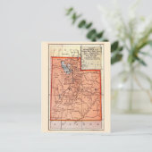 Utah Vintage Map Postcard  Postkarte (Stehend Vorderseite)