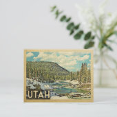 Utah Vintage Reisen Schnee Winterlandschaft Postkarte (Stehend Vorderseite)