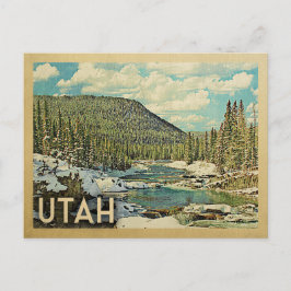 Utah Vintage Reisen Schnee Winterlandschaft Postkarte