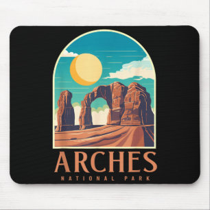 Utah Vintage Retro Wandern Camping Arches National Mousepad