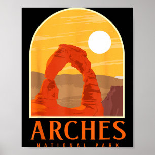 Utah Vintage Retro Wandern Camping Arches National Poster