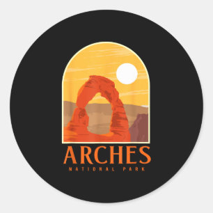 Utah Vintage Retro Wandern Camping Arches National Runder Aufkleber