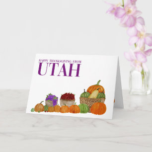 Utah Watercolor Pumpkins Erntedank Card Karte