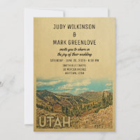 Utah Wedding Einladung Vintag Mitte des Jahrhunder
