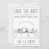 Utah Wedding Stylized Skyline Save the Date Einladung (Vorderseite)