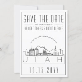 Utah Wedding Stylized Skyline Save the Date Einladung