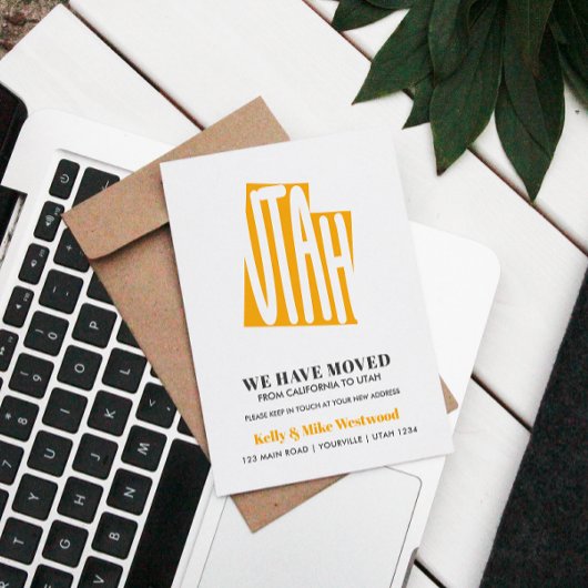 UTAH Wir haben neue Adresse Neue Zuhause Postkarte