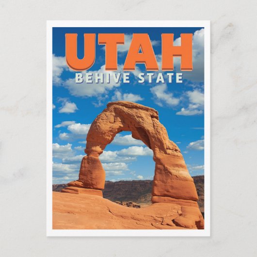 Utah Wüstenbogen Vintage Postkarte (Vorderseite)